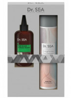 3075NR Подарочный набор "DEAD SEA TREASURES" :   - Сыворотка-активатор для роста волос с ментолом и экстрактом розмарина, 100 ml  - Укрепляющий грязевой шампунь с провитамином В5, 300 мл 